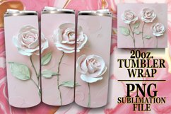 White Flower Serenity: Sublimation 20oz Tumbler Product Image 1