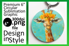 Spring Giraffe Round Design Sublimation Product Image 1
