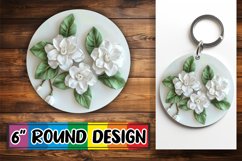 White Petal Radiance: Circle Design PNG Sublimation Product Image 1