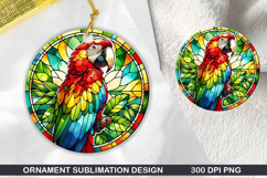 Parrot Stained Glass Ornament PNG, Digital Download File Product Image 1