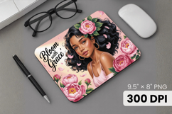 Afro Girl / Woman braided hair Mouse Pad, Black Queen PNG Product Image 1