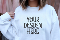White Gildan 18000 Mockup, Sweatshirt Crewneck Mockups Product Image 1