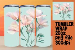 20oz Tumbler Sublimation Wrap Design Watercolor Flowers Product Image 1