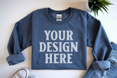 Graphite Heather Gildan 18000 Folded Flat Lay Mockups Product Image 1