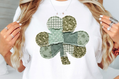Patchwork Shamrock png | St Patricks Day Clover Product Image 6