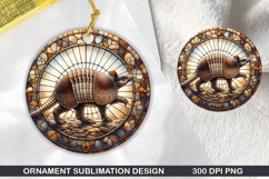 Armadillo Stained Glass Ornament PNG, Digital Download File Product Image 1