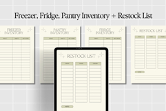 Freezer, Fridge, Pantry Inventory and Restock List Printable Product Image 1