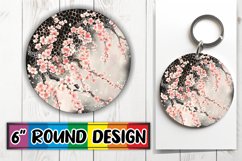 Shimmering Glittery Blossom Sublimation Circle: Keychain, Co Product Image 1