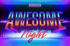 Awesome night editable text effect retro style with vibrant Product Image 1