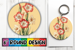 Sophisticated Circle PNG Keychain Artwork , Beauty Flower Product Image 1