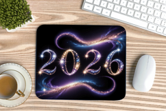 Happy New Year PNG Mouse Pad,Festive New Year's Eve 2026 PNG Product Image 1