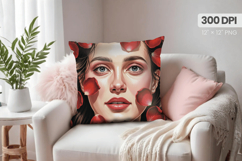 Afro Girl /Woman braided hair Pillow Design, Black Queen PNG Product Image 1