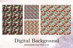 Flower Pattern Background Wallpaper Digital Paper_184 Product Image 1