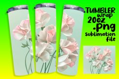 Watercolor Tumbler Wrap Design 20oz Sublimation Flowers Product Image 1