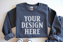 Graphite Heather Gildan 18000 Folded Flat Lay Mockups Product Image 1