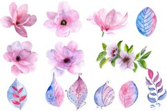 Watercolor masks and flowers clipart Product Image 4