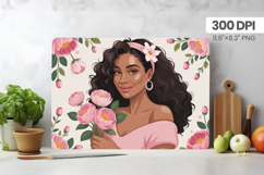 Afro Girl/Woman Melanin braided hair Cutting Board PNG Desig Product Image 1