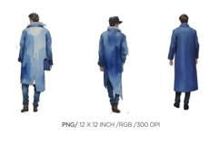 blue watercolor, winter outfit, man, people bundle Product Image 1