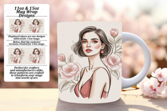 Bright 11oz Mug Wrap Png Design , Beauty Woman Product Image 1