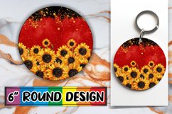 Blossoming Floral Sparkle Sublimation : Keychain, Coaster Product Image 1
