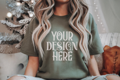 Christmas Gildan 18000 Military Green Crewneck Sweatshirt Mo Product Image 1