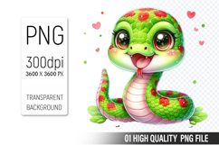 Cute Snake, Animal Sublimation Clipart PNG Product Image 1