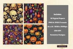 12 Halloween Seamless Patterns | Digital Paper Bundle Product Image 2