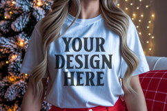 Christmas Bella Canvas 3001 White Shirt Mockup ,Trandy mock Product Image 1