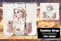 Personalized Tumbler Artwork , Beauty Woman Product Image 1