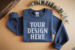 Graphite Heather Gildan 18000 Folded Flat Lay Mockups Product Image 1