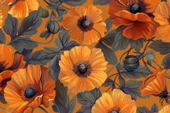 Orange Flowers Background Wallpaper Product Image 1