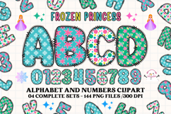 Frozen Princess Alphabet png clipart, Frozen letters doodle Product Image 1