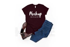Tshirt Mockup Bella Canvas 3001 Oxblood Black Tshirt Mockup Product Image 1