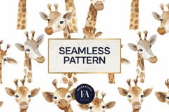 Watercolor Giraffe Pattern | Safari Animal Seamless Paper Product Image 3