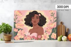 Afro Girl/Woman Melanin braided hair Cutting Board PNG Desig Product Image 1