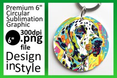 Fun and Creative Dog Round Design Keychain Sublimation Product Image 1
