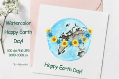 Happy Earth Day!Watercolor clipart eco. Product Image 3