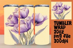 Watercolor Flower Tumbler Wrap 20oz Sublimation Design Product Image 1