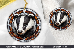 Lemur Stained Glass Ornament PNG, Digital Download File Product Image 1