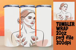 Vibrant Tumbler Design Download , Beauty Woman Product Image 1