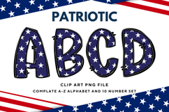 Patriotic Doodle Alphabet Independence Day Letters _B186 Product Image 1