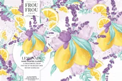Lemons Fruits Lavender Citrus Purple Yellow Clip Art Product Image 1