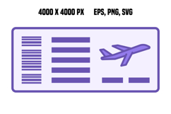 Colored Flight Ticket Icon Product Image 1