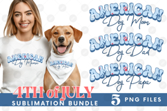 American Dog Mama Papa 4th of July USA Paw DTF PNG Bundle Product Image 1