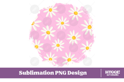 Retro Flowers Background Png Floral Paper Sublimation Splash Product Image 1