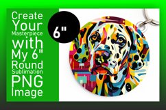 Playful Abstract Dog Design Round Keychain Product Image 1
