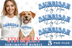 American Dog Mama Papa 4th of July USA Paw DTF PNG Bundle Product Image 1