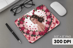 Afro Girl / Woman braided hair Mouse Pad, Black Queen PNG Product Image 1