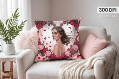 Afro Girl /Woman braided hair Pillow Design, Black Queen PNG Product Image 1