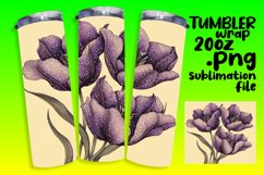 20oz Watercolor Tumbler Wrap Sublimation Design Floral Product Image 1